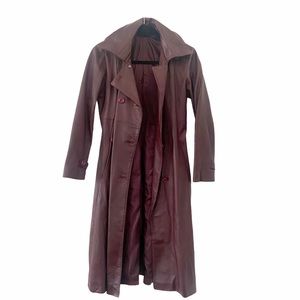 Handmade Ethiopian 90s Y2K leather hooded trench